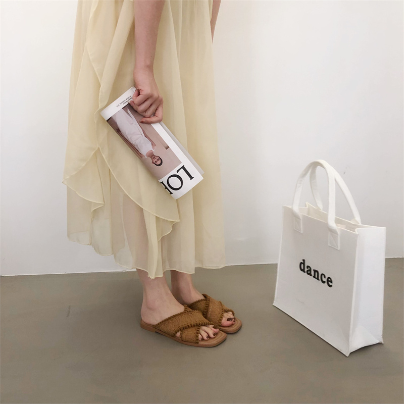 Fengda Women's Roman Style Flat Sandals 2024 Summer Cross Strap Slippers - Image 2