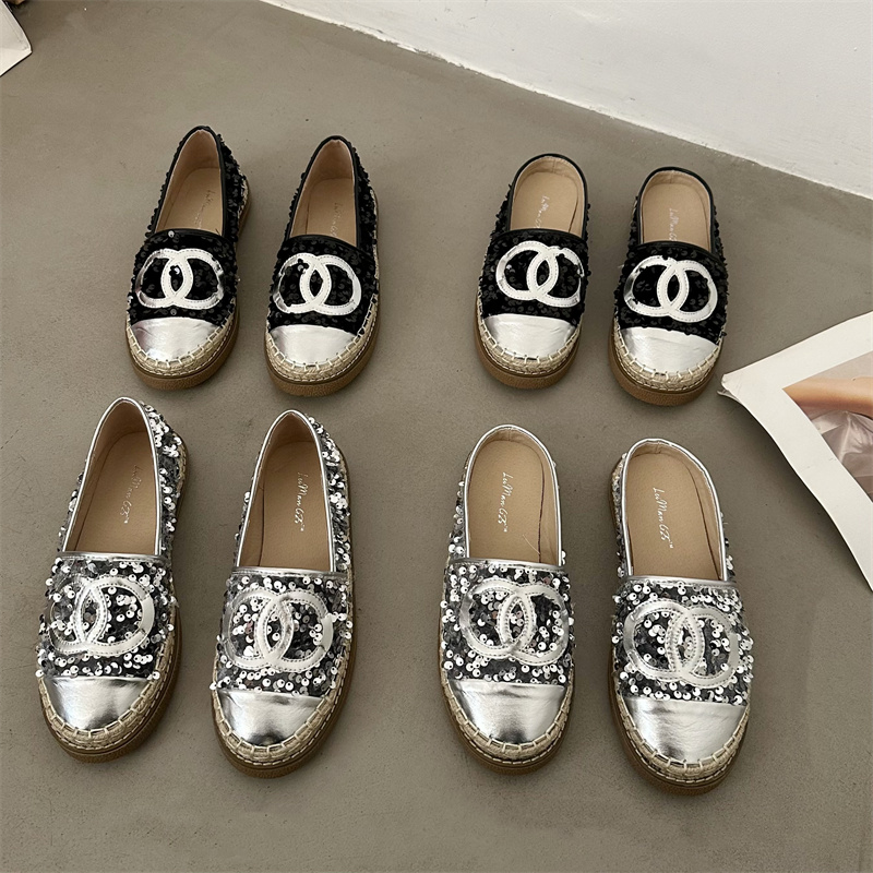 Women's Summer French Style Thick Sole Fisherman Loafer Mule Slippers with Sequins - Image 4