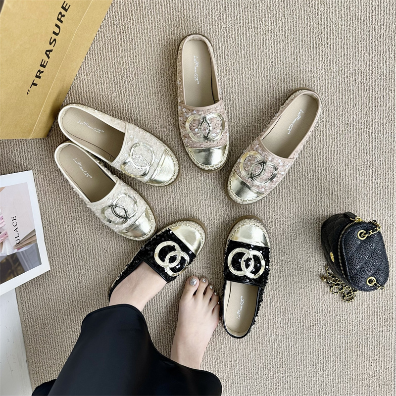 Women's Summer French Style Thick Sole Fisherman Loafer Mule Slippers Casual Vacation Flat Shoes