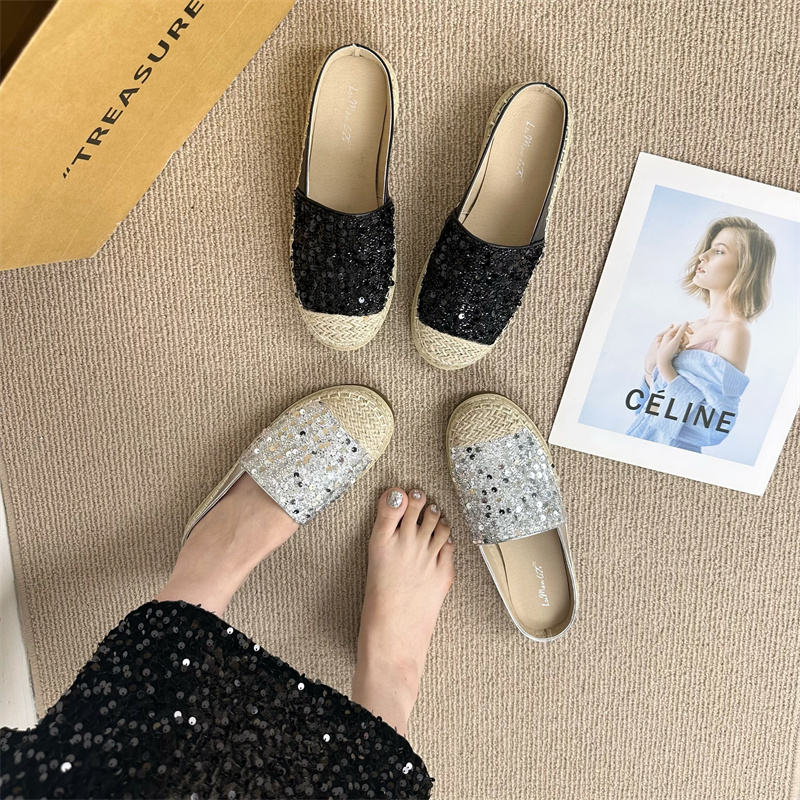 Fisherman Shoes Women 2024 Spring New Rope Sole Casual Loafer Slip On Half Slippers Fashion Shoes