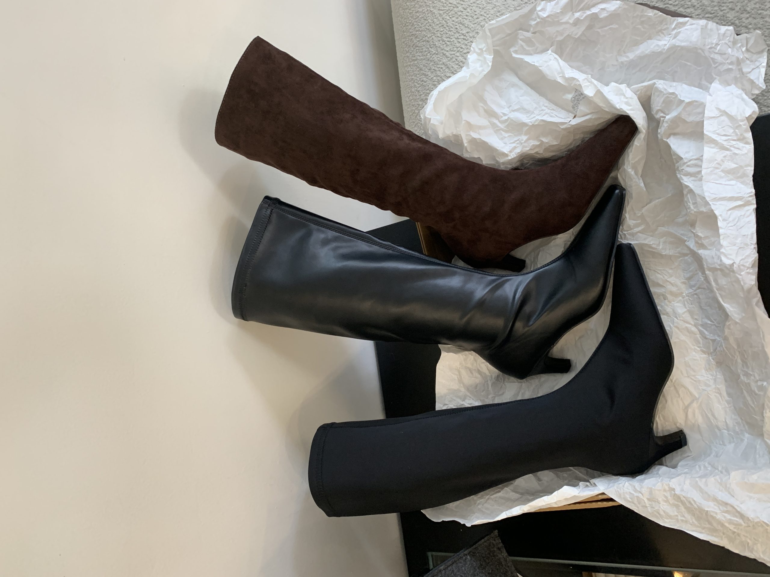 2024 New Autumn Winter Small Square Toe Patent Leather Kitten Heel Straight Tube Over Knee Boots Women's Fashion Boots - Image 4
