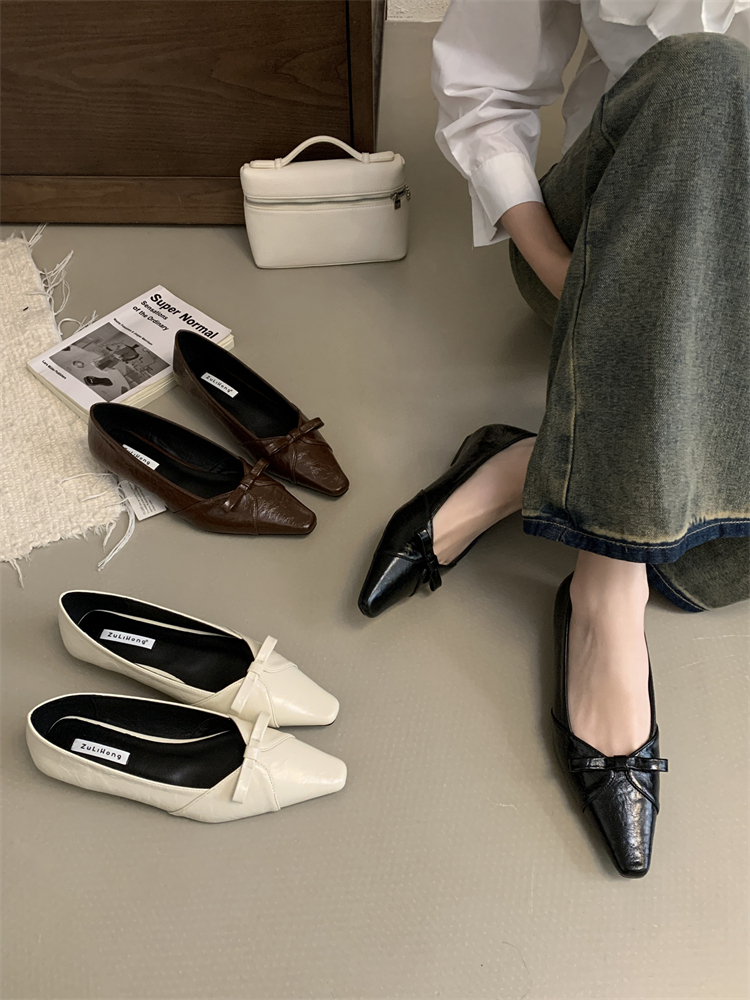 French Style Brown Wedge Shoes for Women 2025 Spring Low Heel Mary Jane Shoes