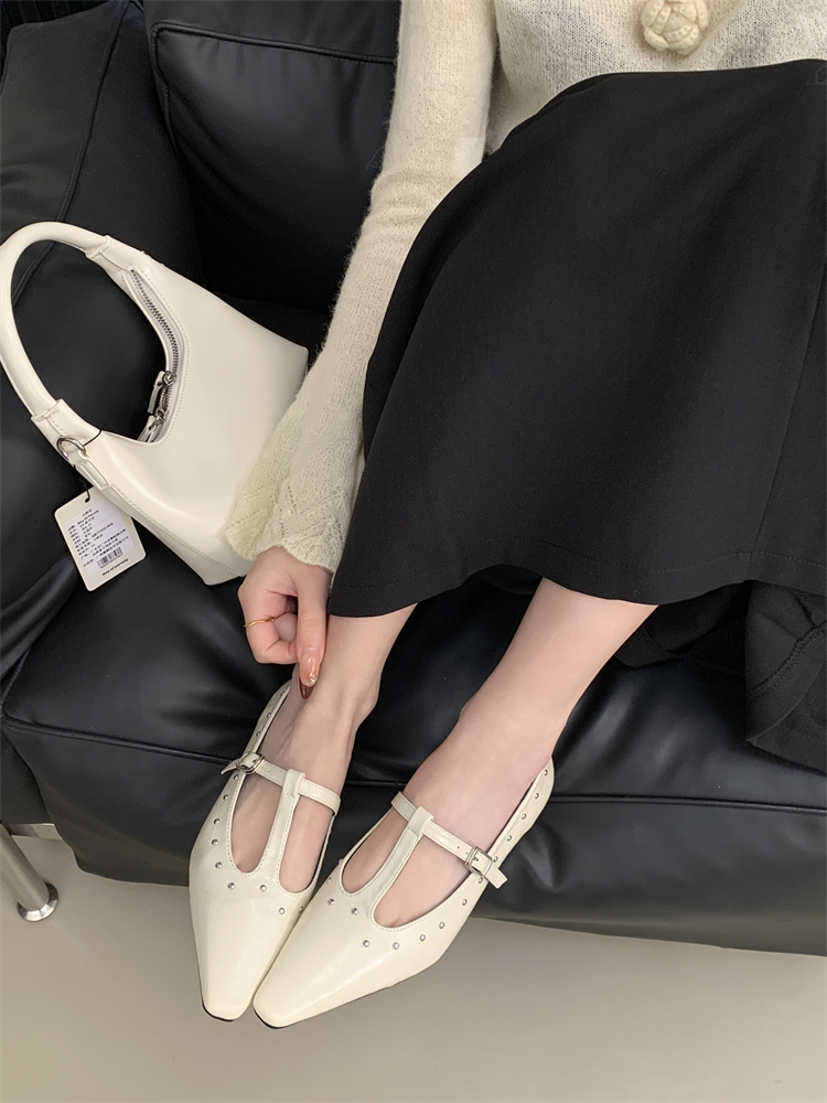 French Style Pointed Toe Black Commuter Mary Jane Shoes for Women 2025 Spring Elegant Low Heel - Image 4
