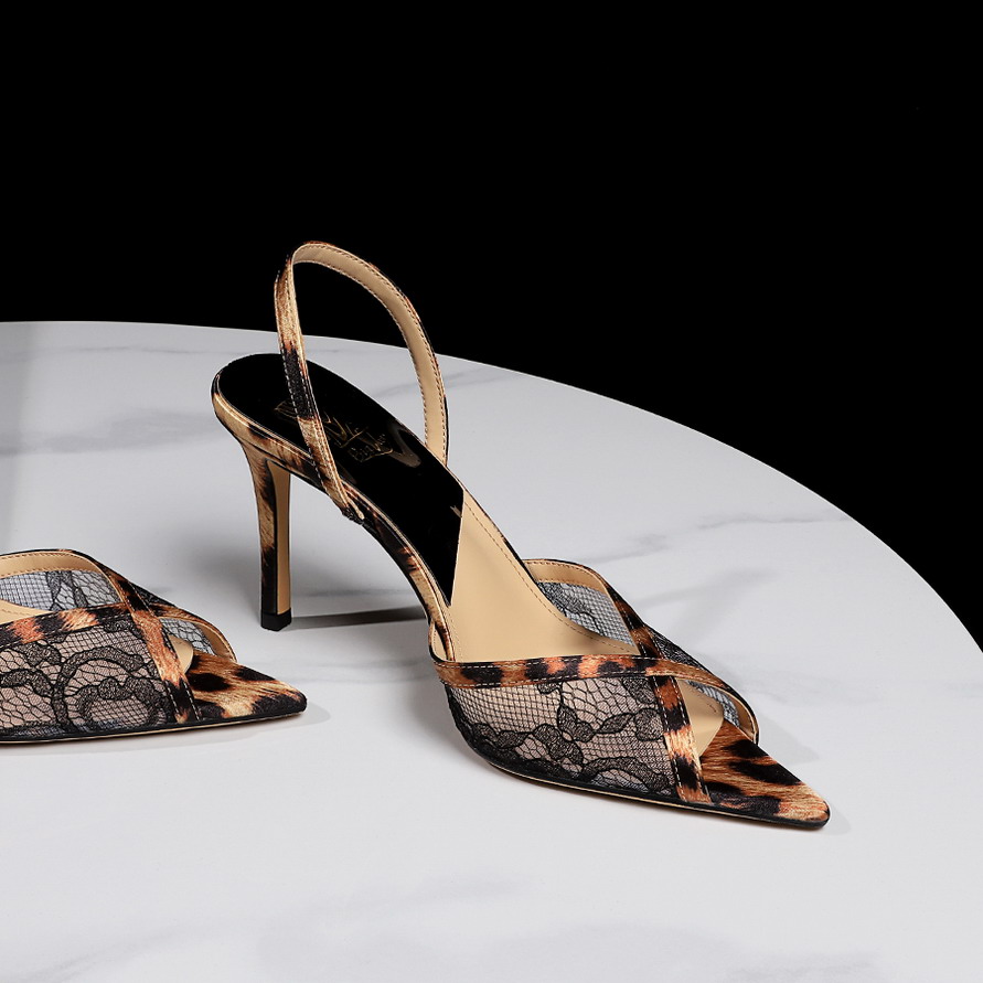 European American Style Leopard Print Banquet Sandals Rhinestone Decorated Lace Up Backless Open Toe Ultra High Heel Women's Shoes