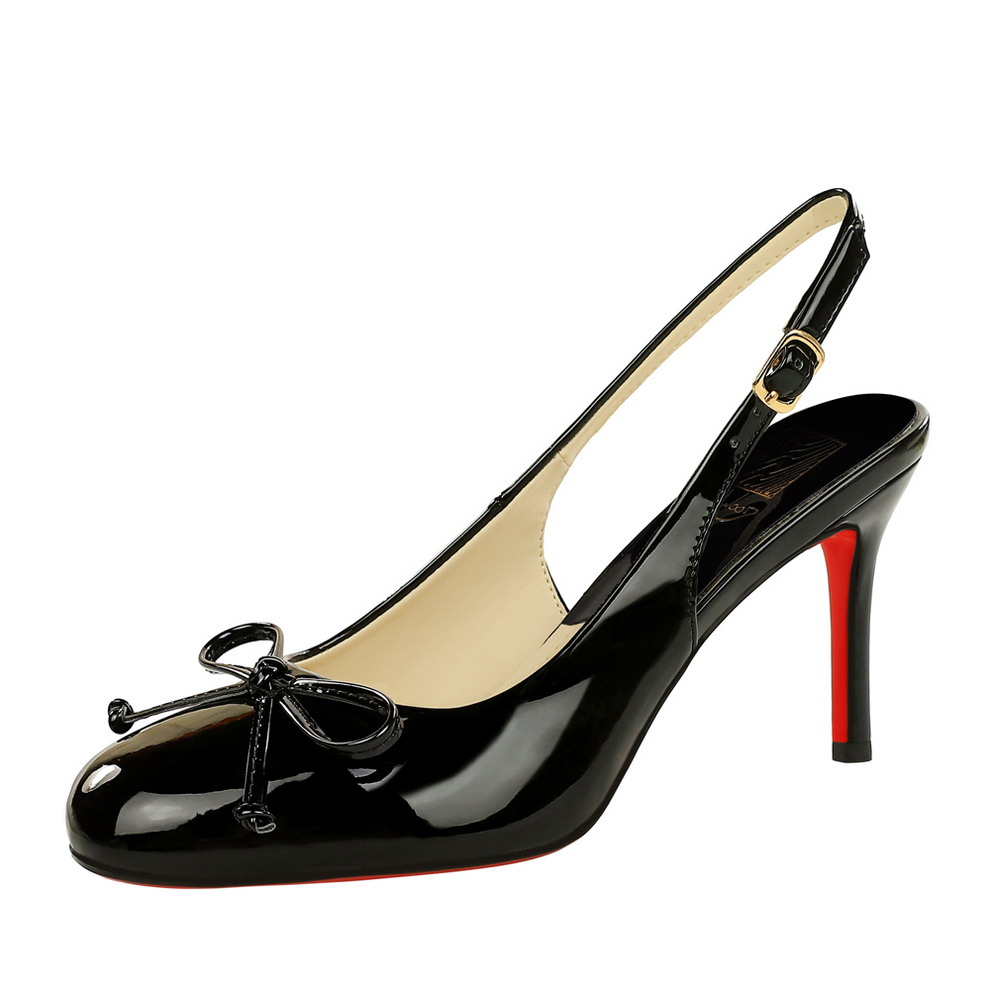 French Style One-Strap Red Sole Sexy High Heel Round Toe Bow Decor Open Toe Sandals for Women - Image 5